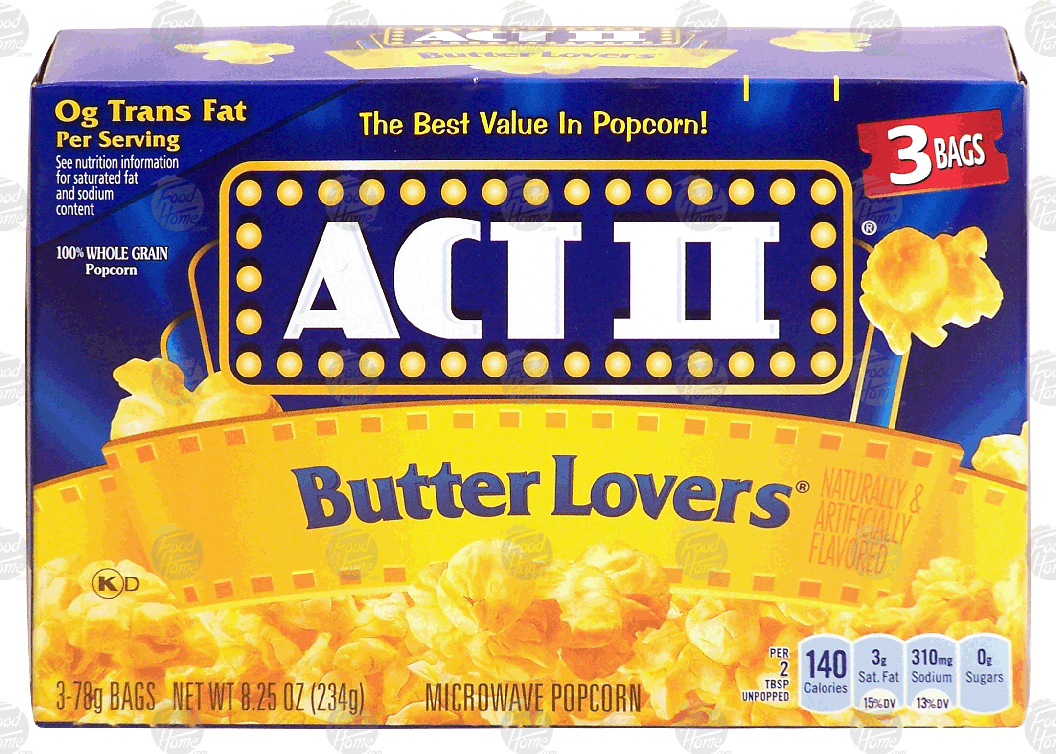 Act II Butter Lovers microwave popcorn, 3 bags Full-Size Picture